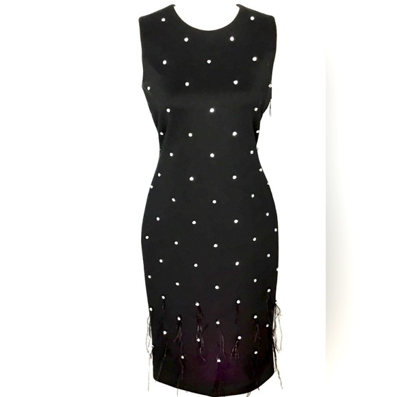 Calvin Klein Dresses & Skirts - Calvin Klein BodyCon Formal Crystals & Feather Sheath Dress